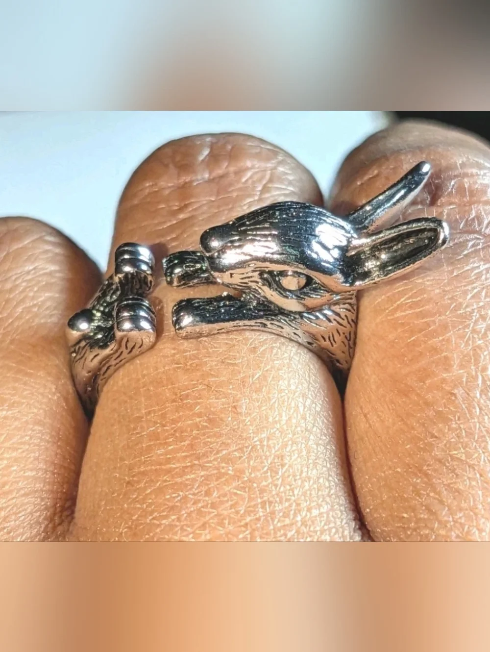 Retro Rabbit Shaped Adjustable Ring Open Ring Fashion Stereoscopic Unisex